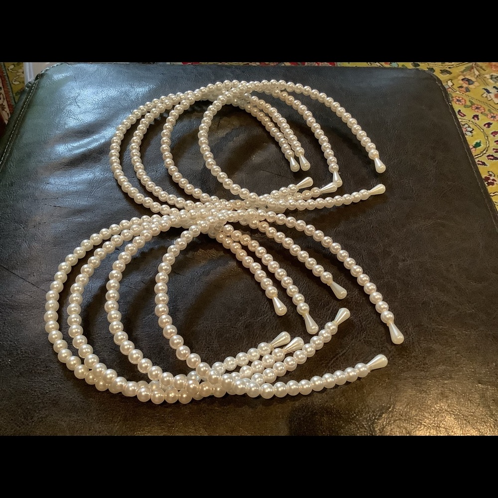 Headbands. White faux Pearl with beaded ends $5 each with a purchase of over $25